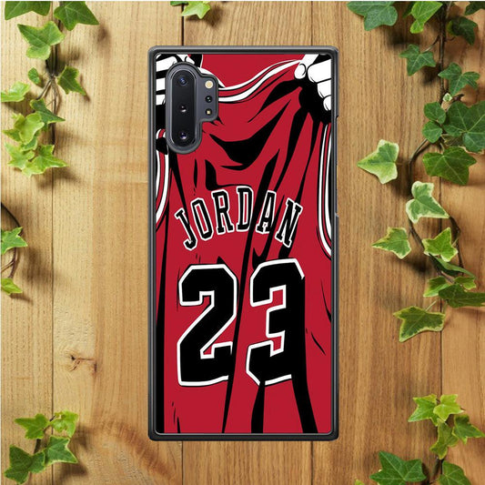 Jordan 23 Jersey Samsung Galaxy Note 10 Plus Case-Rubber / Black (2D Case)-Xtracase