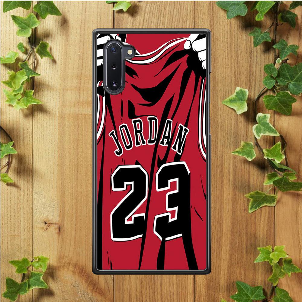 Jordan 23 Jersey Samsung Galaxy Note 10 Case-Rubber / White (2D Case)-Xtracase