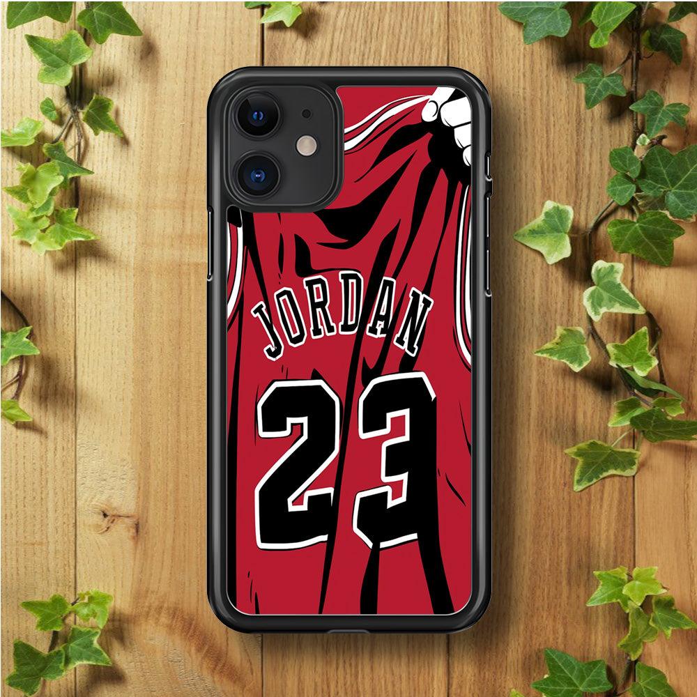Jordan 23 Jersey iPhone 11 Case-Rubber / Black (2D Case)-Xtracase
