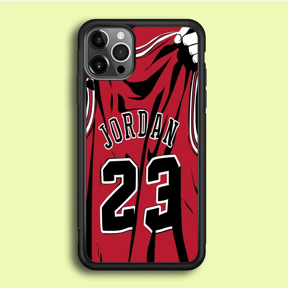 Jordan 23 Jersey iPhone 12 Pro Max Case-Rubber / Black (2D Case)-Xtracase