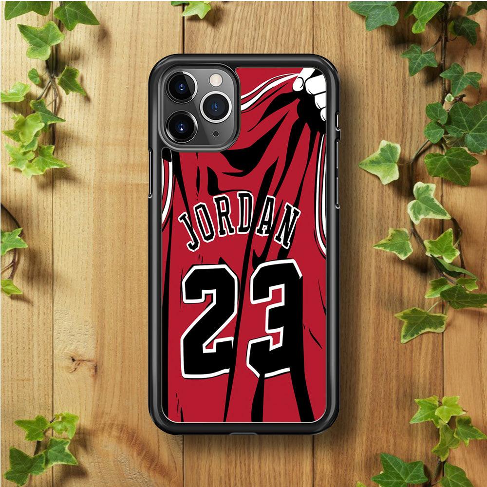 Jordan 23 Jersey iPhone 11 Pro Max Case-Rubber / Black (2D Case)-Xtracase