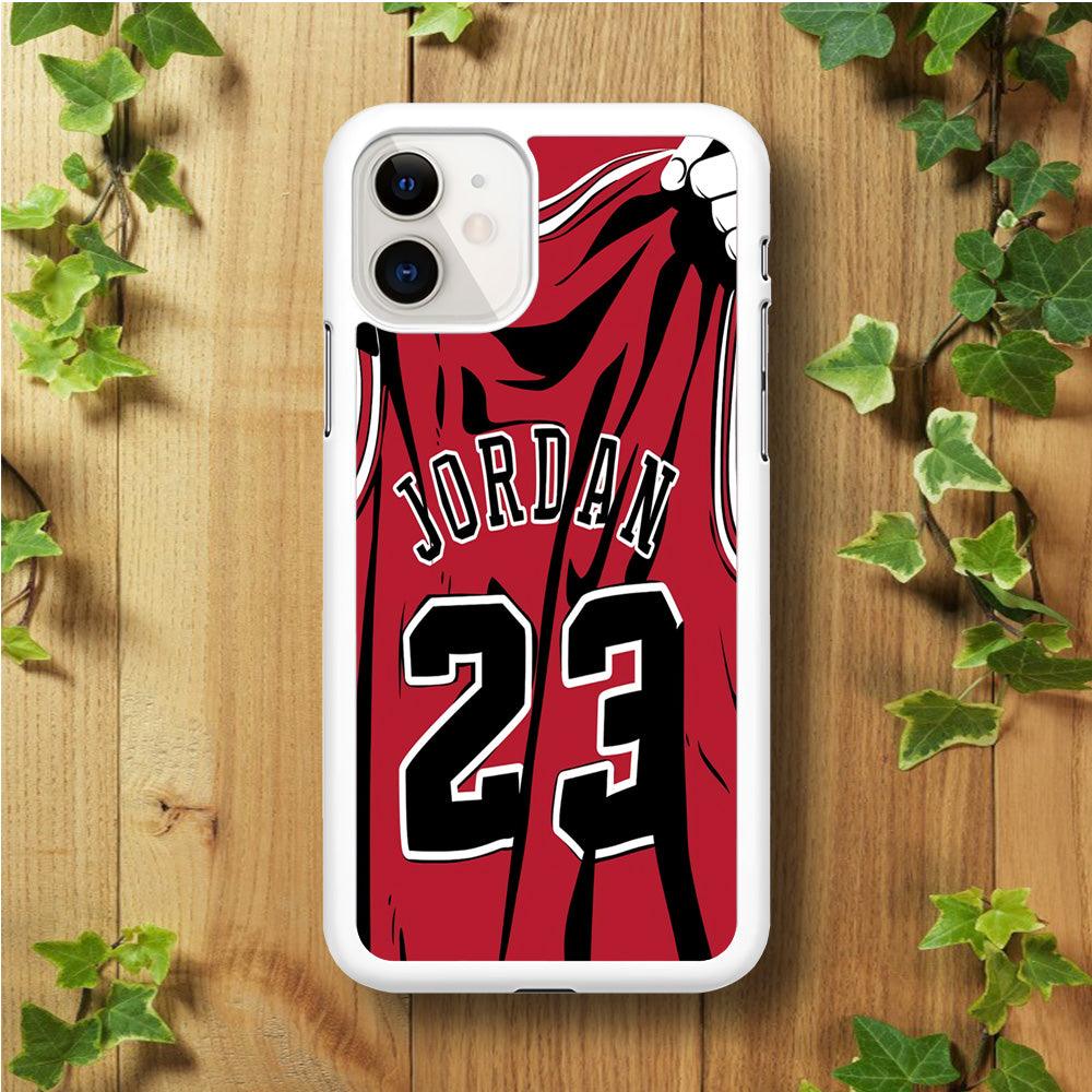 Jordan 23 Jersey iPhone 11 Case-Rubber / White (2D Case)-Xtracase