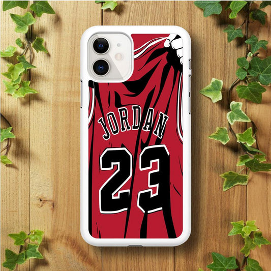 Jordan 23 Jersey iPhone 11 Case-Rubber / White (2D Case)-Xtracase
