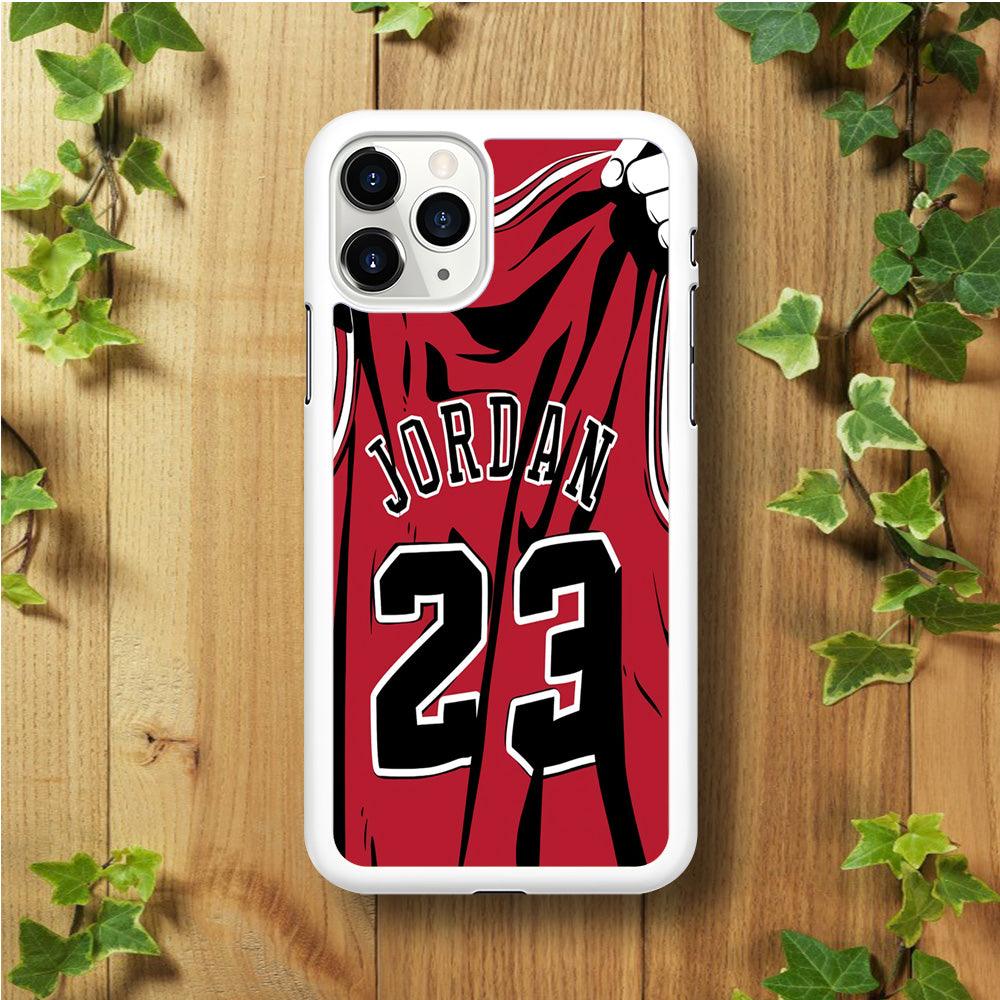 Jordan 23 Jersey iPhone 11 Pro Max Case-Rubber / White (2D Case)-Xtracase