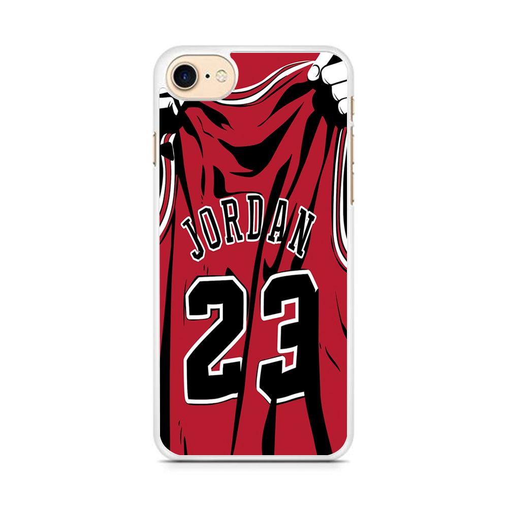 Jordan 23 Jersey iPhone 8 Case-Rubber / White (2D Case)-Xtracase