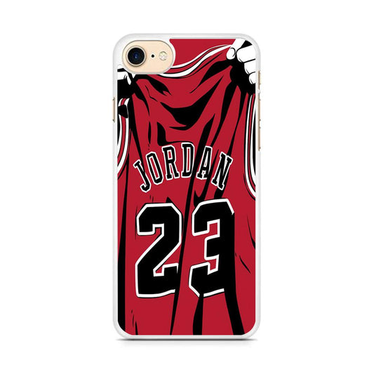Jordan 23 Jersey iPhone 7 Case-Rubber / White (2D Case)-Xtracase