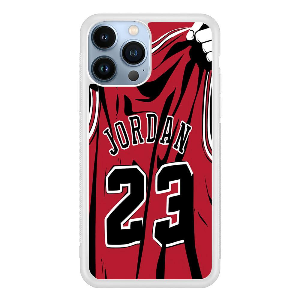 Jordan 23 Jersey iPhone 13 Pro Case-Rubber / White (2D Case)-Xtracase