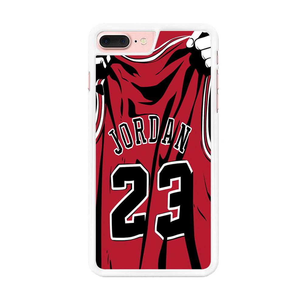 Jordan 23 Jersey iPhone 8 Plus Case-Rubber / White (2D Case)-Xtracase