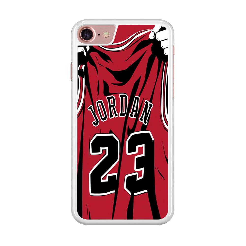 Jordan 23 Jersey iPhone SE 2020 Case-Rubber / White (2D Case)-Xtracase