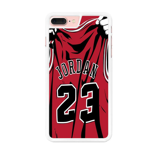 Jordan 23 Jersey iPhone 7 Plus Case-Rubber / White (2D Case)-Xtracase