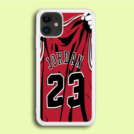 Jordan 23 Jersey iPhone 12 Case-Rubber / White (2D Case)-Xtracase