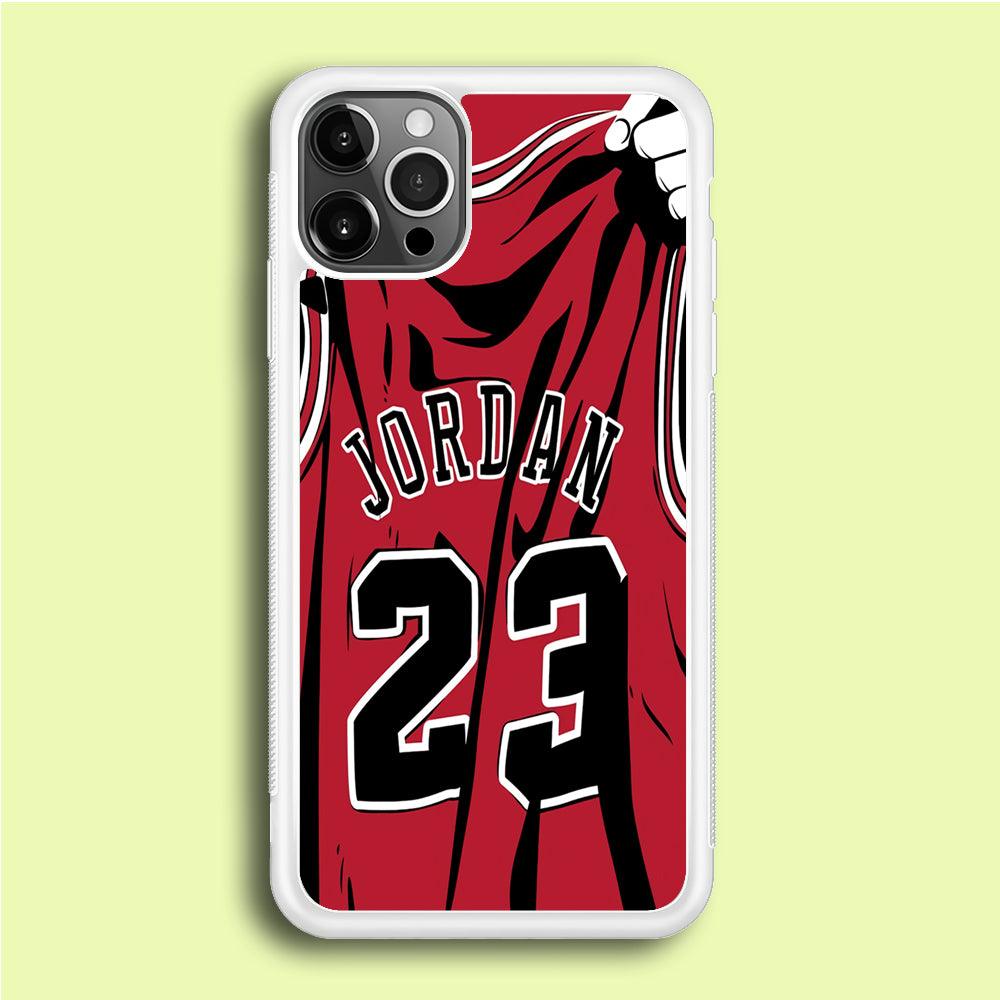 Jordan 23 Jersey iPhone 12 Pro Max Case-Rubber / White (2D Case)-Xtracase