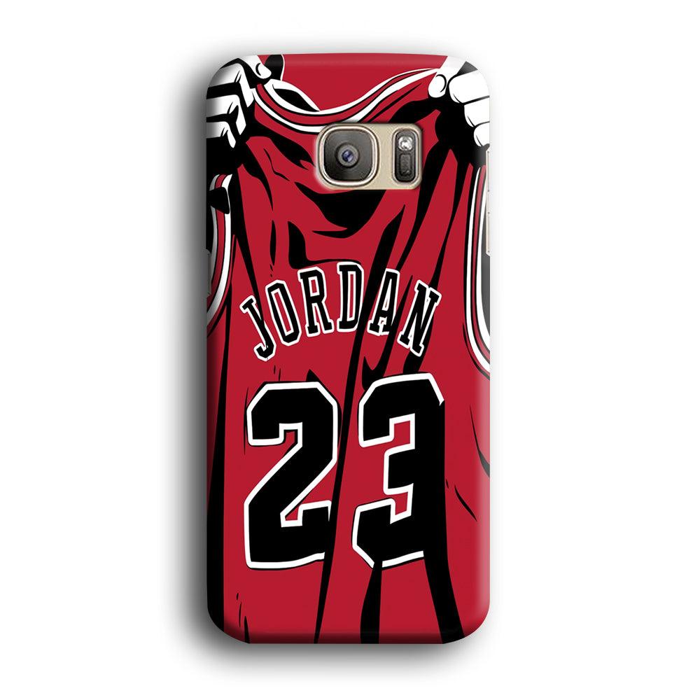 Jordan 23 Jersey Samsung Galaxy S7 Edge Case-Plastic / Full Wrap (3D Case)-Xtracase