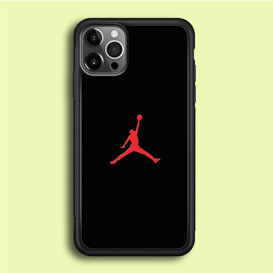 Jordan Logo 003 iPhone 12 Pro Case-Rubber / Black (2D Case)-Xtracase