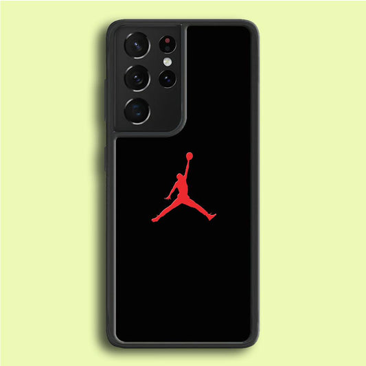 Jordan Logo 003 Samsung Galaxy S21 Ultra Case-Rubber / Black (2D Case)-Xtracase