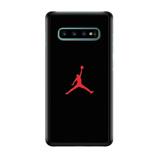 Jordan Logo 003 Samsung Galaxy S10 Plus Case-Rubber / Black (2D Case)-Xtracase