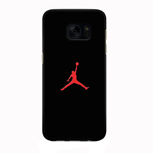 Jordan Logo 003 Samsung Galaxy S7 Edge Case-Rubber / Black (2D Case)-Xtracase