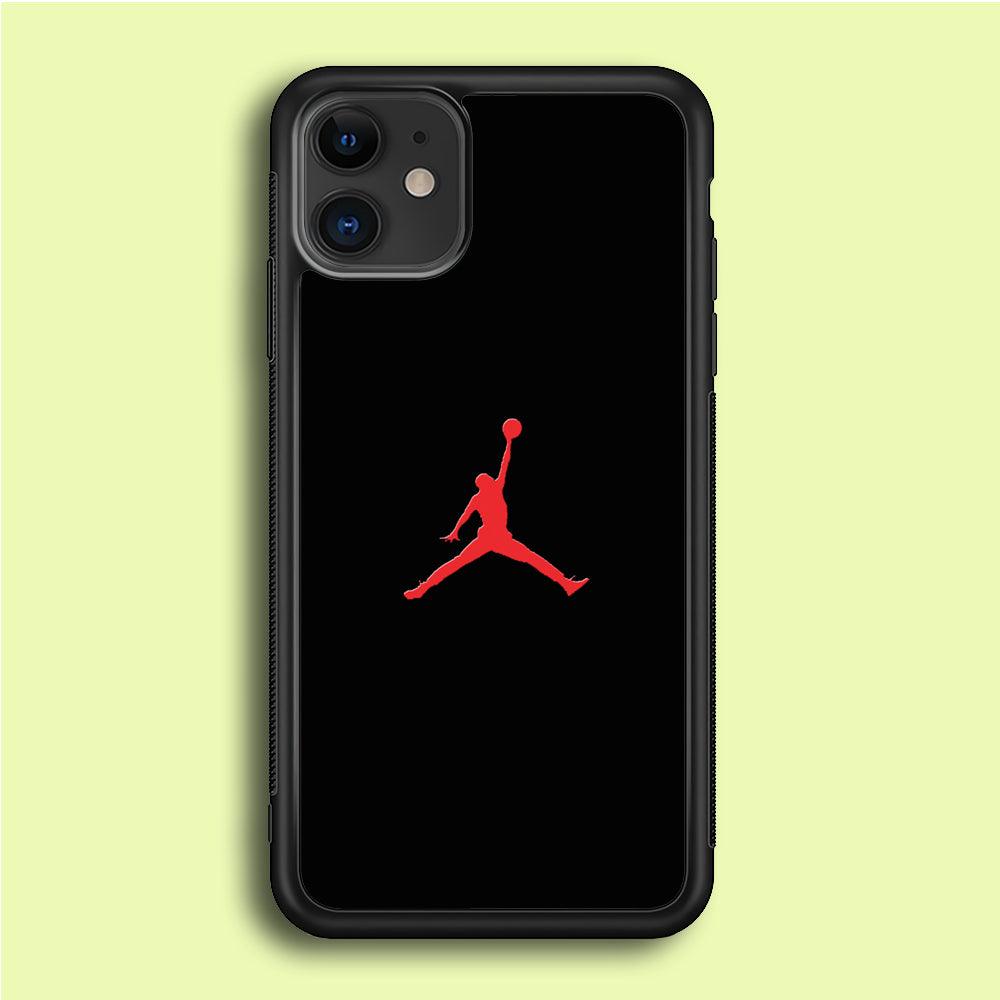 Jordan Logo 003 iPhone 12 Case-Rubber / Black (2D Case)-Xtracase