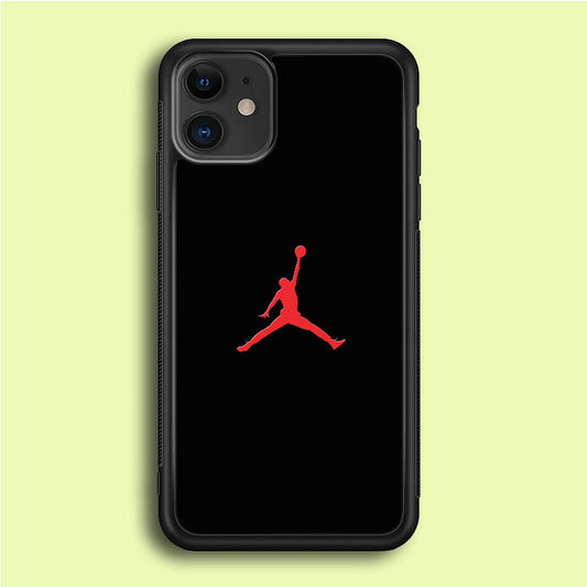 Jordan Logo 003 iPhone 12 Case-Rubber / Black (2D Case)-Xtracase