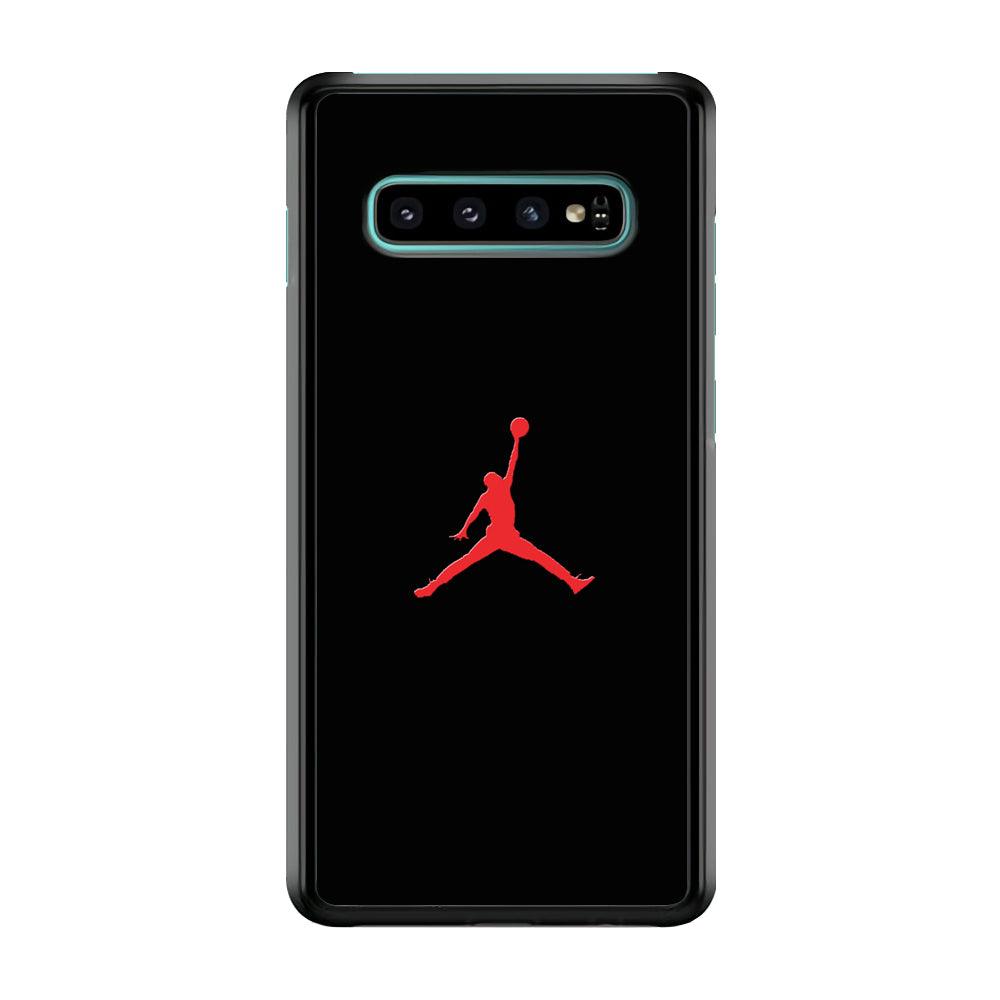 Jordan Logo 003 Samsung Galaxy S10 Case-Rubber / Black (2D Case)-Xtracase