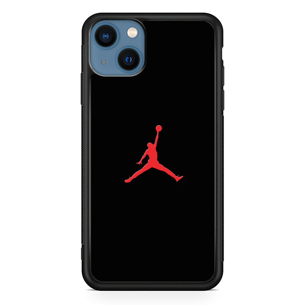 Jordan Logo 003 iPhone 13 Mini Case-Rubber / Black (2D Case)-Xtracase
