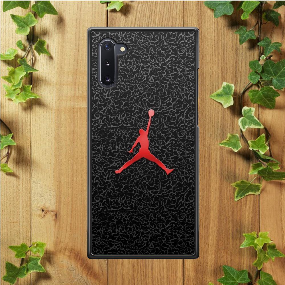 Jordan Logo 004 Samsung Galaxy Note 10 Case-Rubber / Black (2D Case)-Xtracase