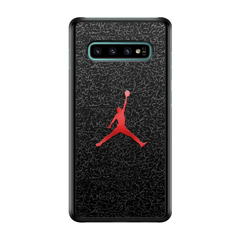 Jordan Logo 004 Samsung Galaxy S10 Case-Rubber / Black (2D Case)-Xtracase