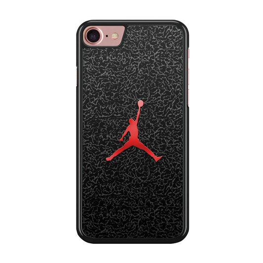 Jordan Logo 004 iPhone 8 Case-Rubber / Black (2D Case)-Xtracase