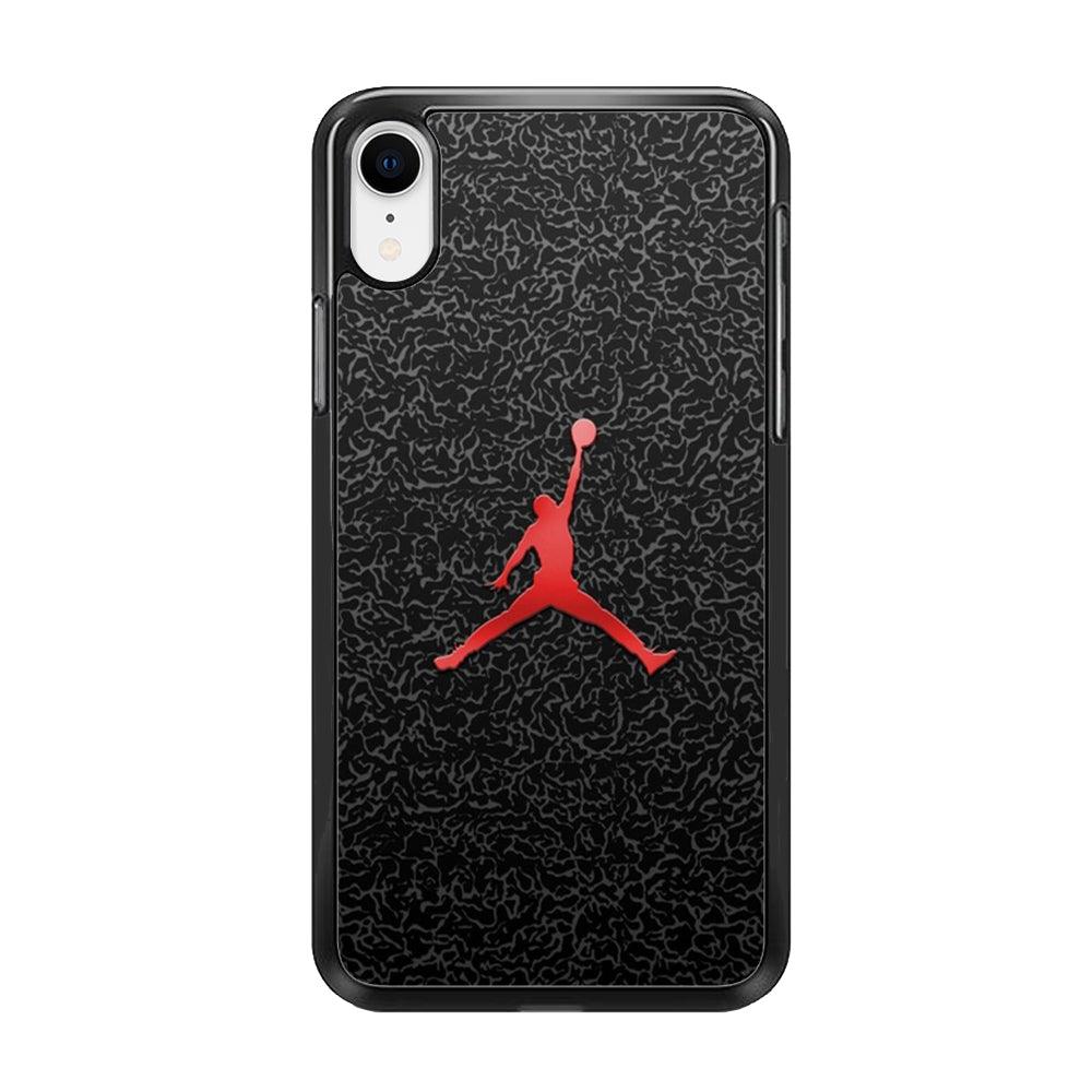 Jordan Logo 004 iPhone XR Case-Rubber / Black (2D Case)-Xtracase