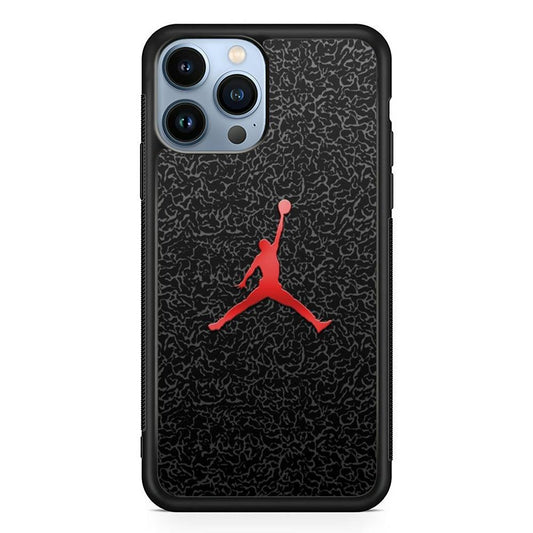 Jordan Logo 004 iPhone 13 Pro Case-Rubber / Black (2D Case)-Xtracase