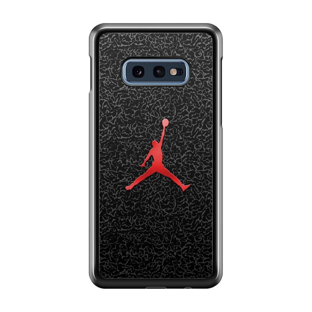 Jordan Logo 004 Samsung Galaxy S10E Case-Rubber / Black (2D Case)-Xtracase