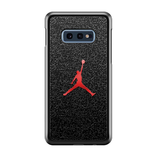 Jordan Logo 004 Samsung Galaxy S10E Case-Rubber / Black (2D Case)-Xtracase