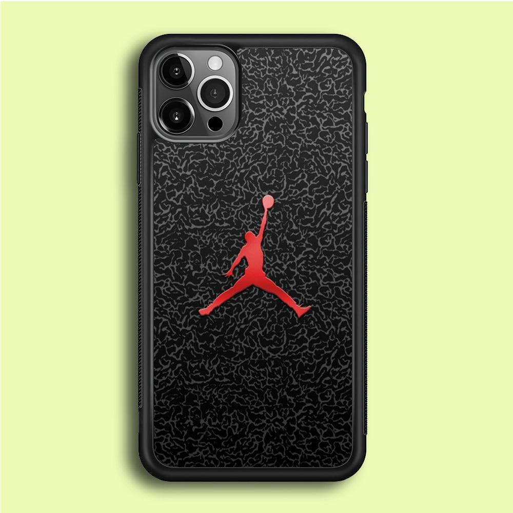 Jordan Logo 004 iPhone 12 Pro Case-Rubber / Black (2D Case)-Xtracase