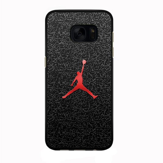 Jordan Logo 004 Samsung Galaxy S7 Edge Case-Rubber / Black (2D Case)-Xtracase