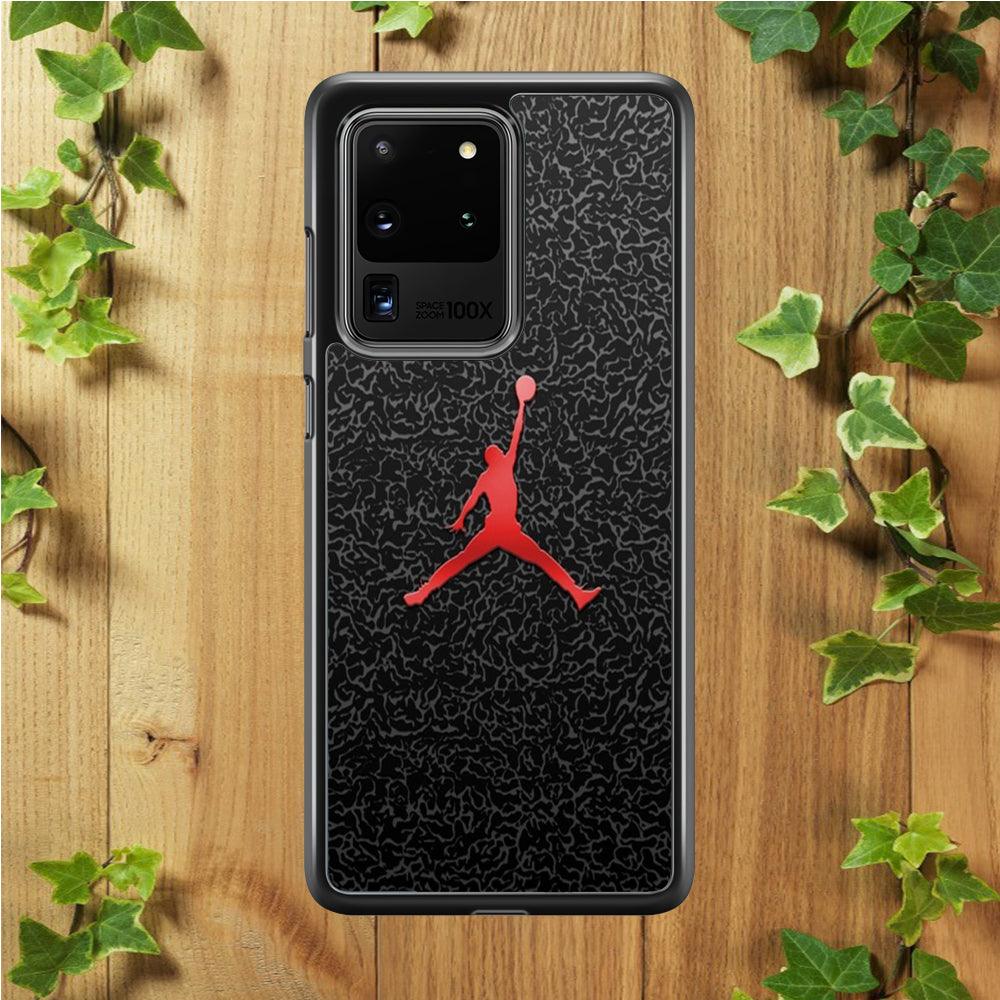 Jordan Logo 004 Samsung Galaxy S20 Ultra Case-Rubber / Black (2D Case)-Xtracase