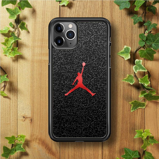 Jordan Logo 004 iPhone 11 Pro Max Case-Rubber / Black (2D Case)-Xtracase