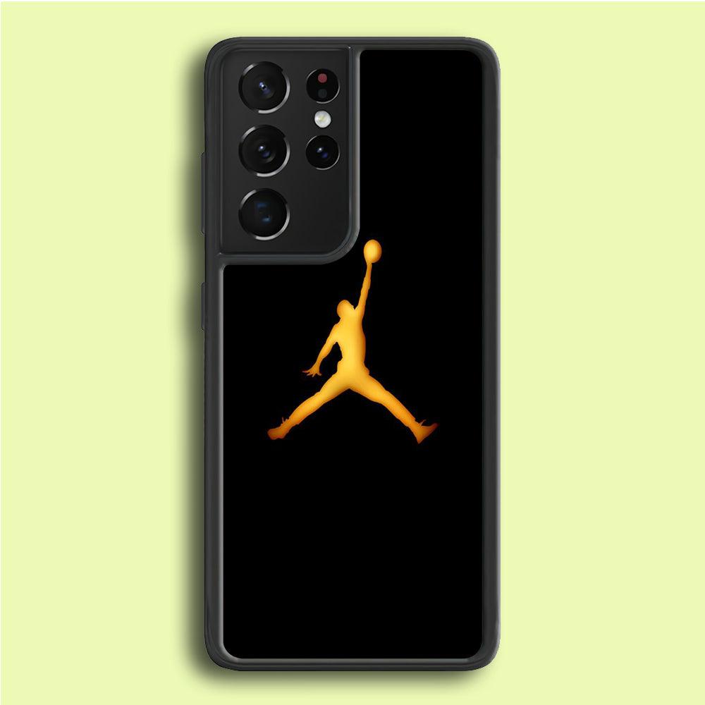 Jordan Logo 006 Samsung Galaxy S21 Ultra Case-Rubber / Black (2D Case)-Xtracase