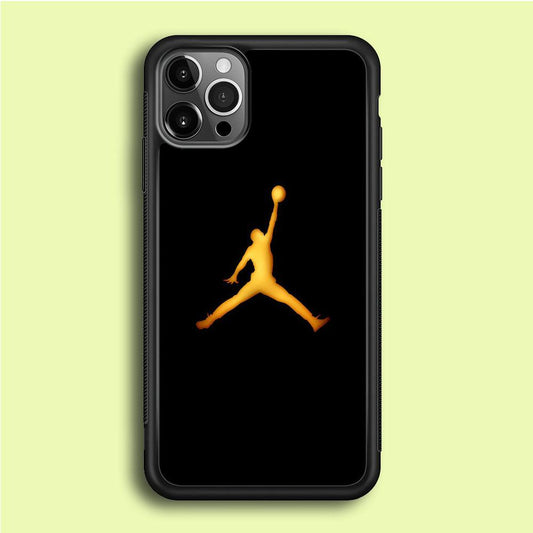 Jordan Logo 006 iPhone 12 Pro Case-Rubber / Black (2D Case)-Xtracase