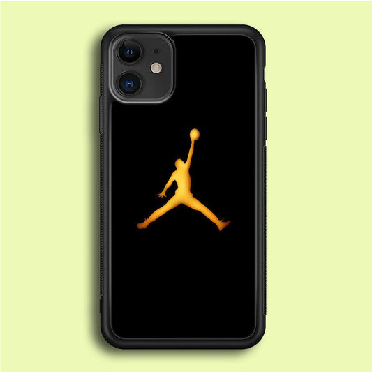 Jordan Logo 006 iPhone 12 Case-Rubber / Black (2D Case)-Xtracase