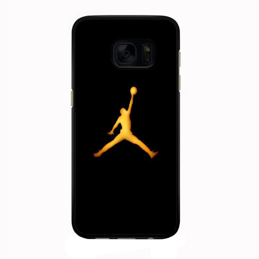 Jordan Logo 006 Samsung Galaxy S7 Edge Case-Rubber / Black (2D Case)-Xtracase