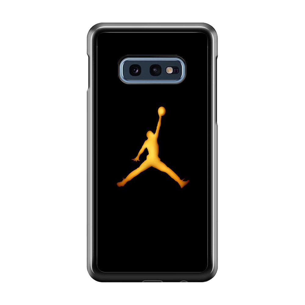 Jordan Logo 006 Samsung Galaxy S10E Case-Rubber / Black (2D Case)-Xtracase