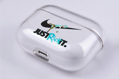 Just Rick It Hard Plastic Protective Clear Case Cover For Apple Airpod Pro