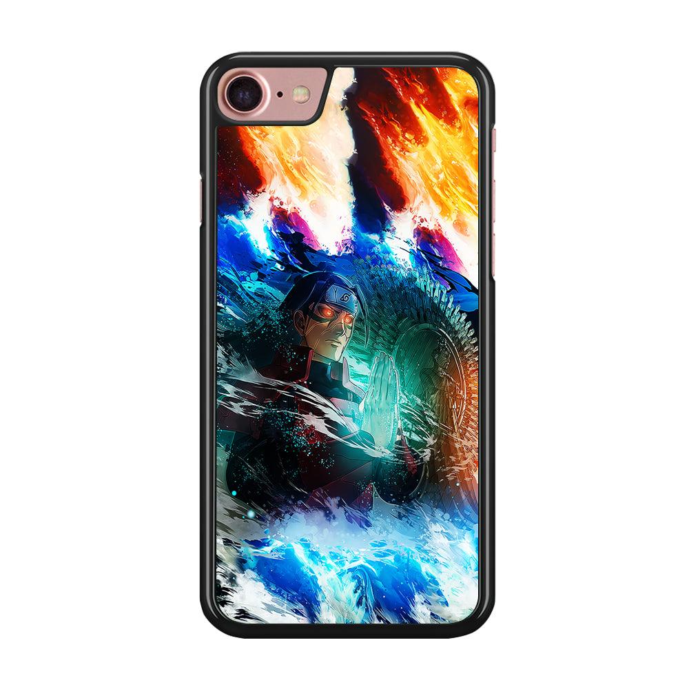 Jutsu Madara Uchiha iPhone SE 2020 Case-Rubber / Black (2D Case)-Xtracase