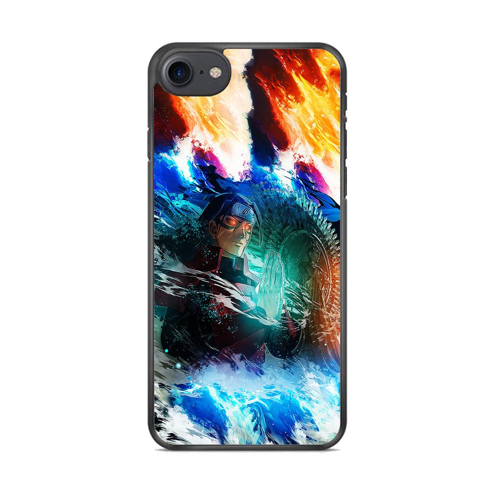 Jutsu Madara Uchiha iPhone 7 Case-Rubber / Black (2D Case)-Xtracase