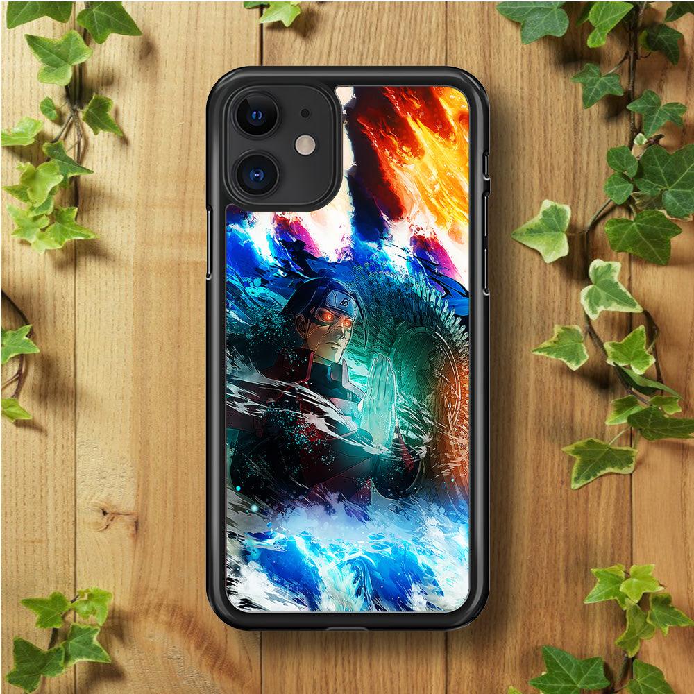 Jutsu Madara Uchiha iPhone 11 Case-Rubber / Black (2D Case)-Xtracase