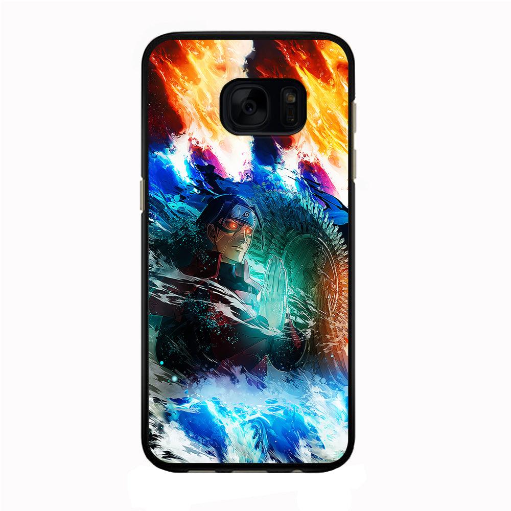 Jutsu Madara Uchiha Samsung Galaxy S7 Edge Case-Rubber / Black (2D Case)-Xtracase