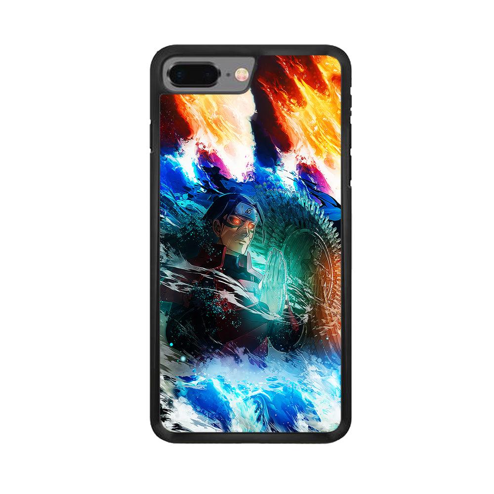 Jutsu Madara Uchiha iPhone 8 Plus Case-Rubber / Black (2D Case)-Xtracase