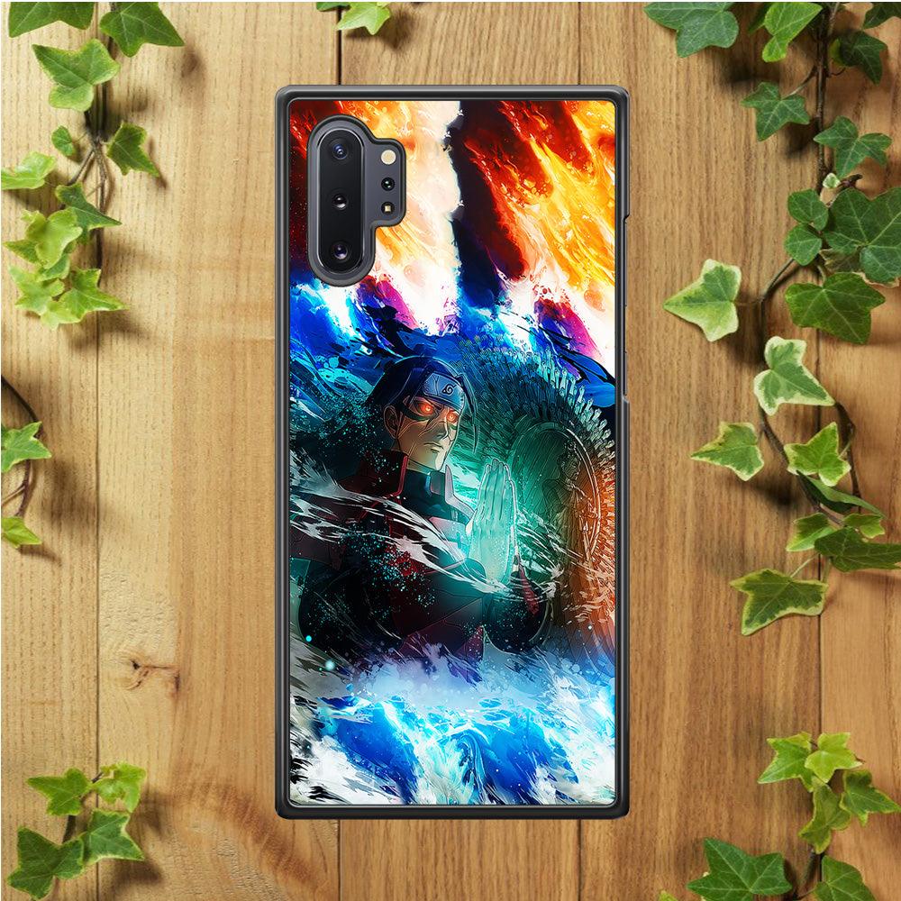 Jutsu Madara Uchiha Samsung Galaxy Note 10 Plus Case-Rubber / White (2D Case)-Xtracase