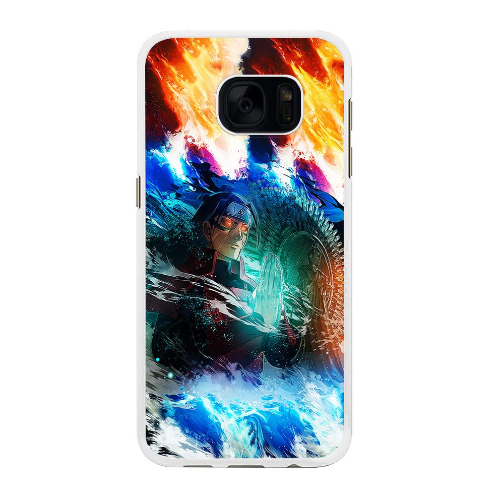 Jutsu Madara Uchiha Samsung Galaxy S7 Edge Case-Rubber / White (2D Case)-Xtracase