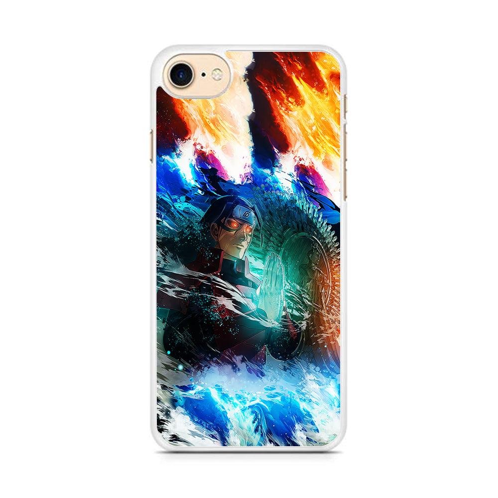 Jutsu Madara Uchiha iPhone 8 Case-Rubber / White (2D Case)-Xtracase